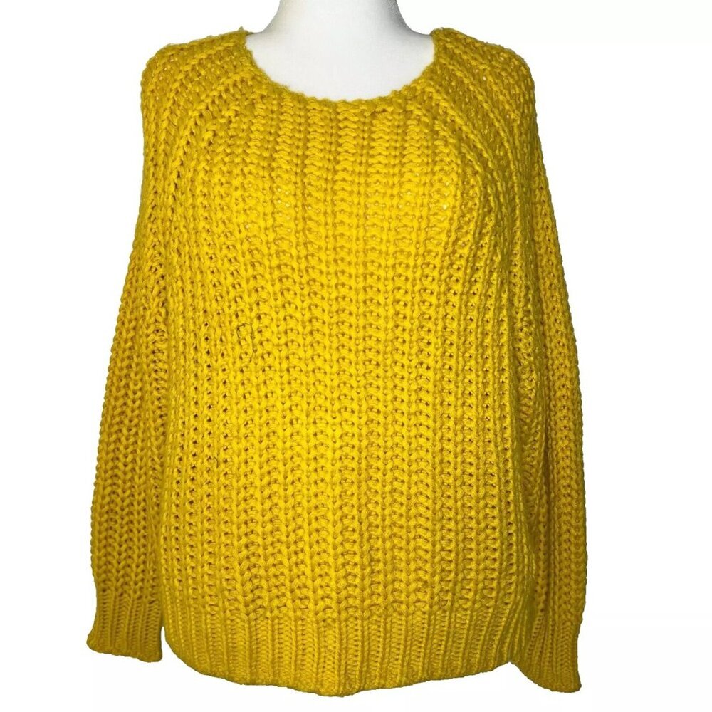 Kut From Kloth Womens Sweater Pullover Wool Blend Chunky Cable Knit Cottage Sz L